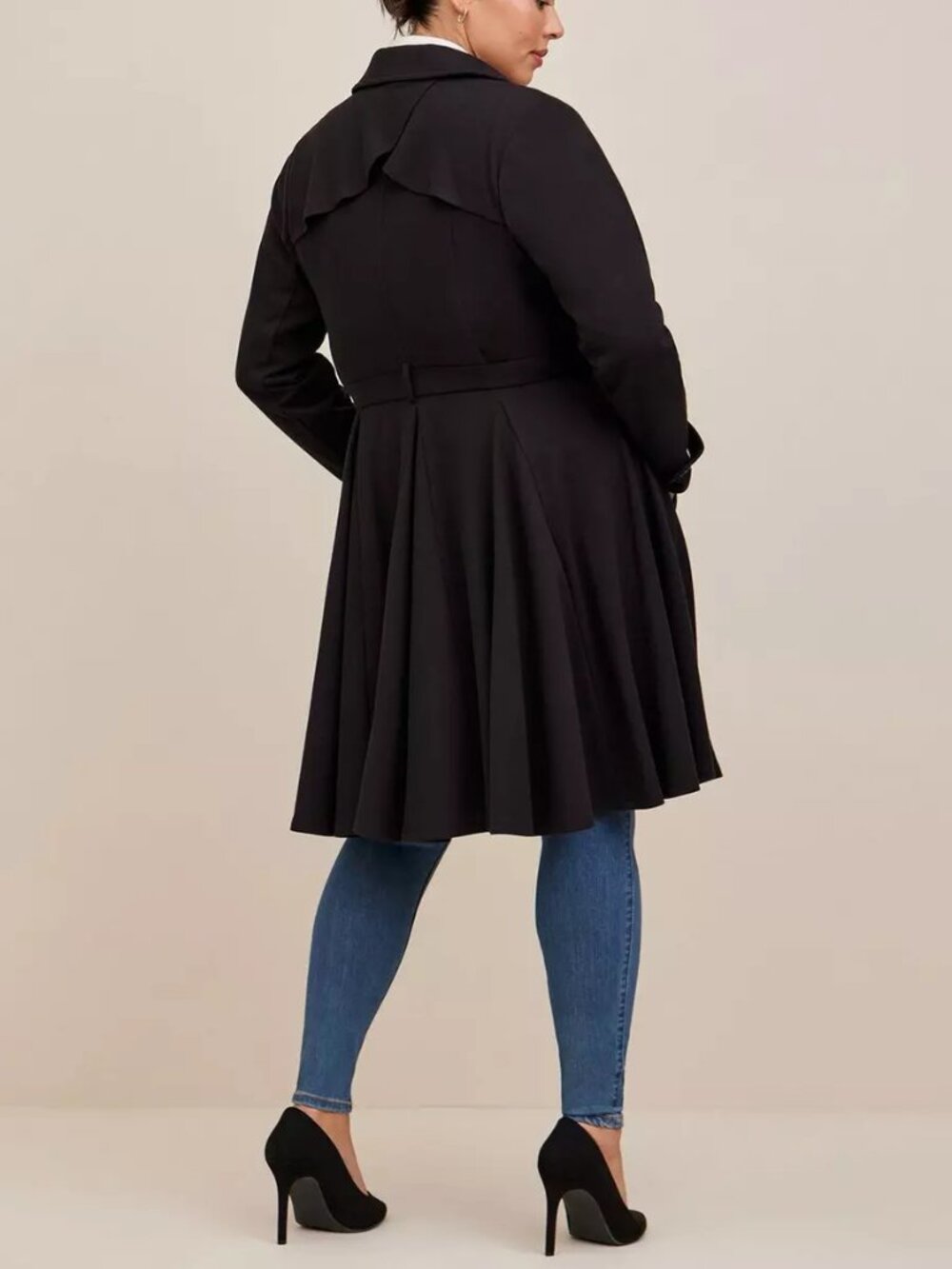 TORRID heavyweight swing trench coat size 00/M/L black